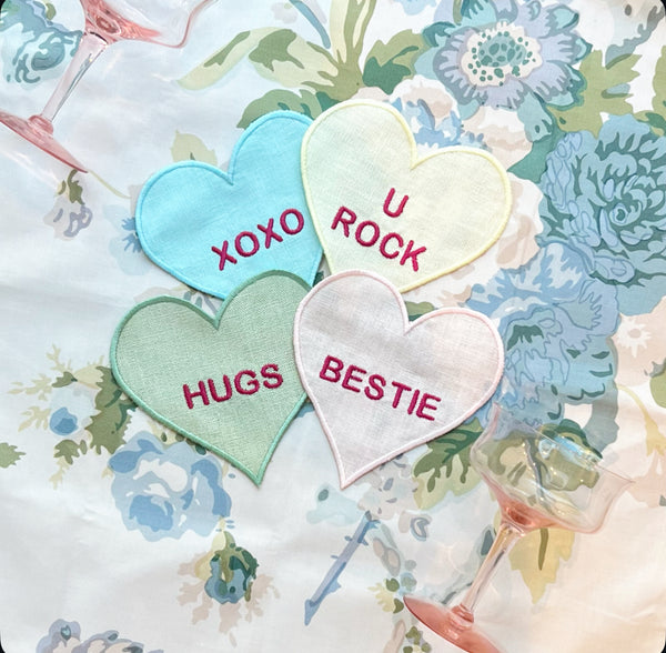 Conversation Heart Cocktail Napkin