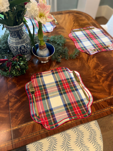Red and Cream Tartan Placemat